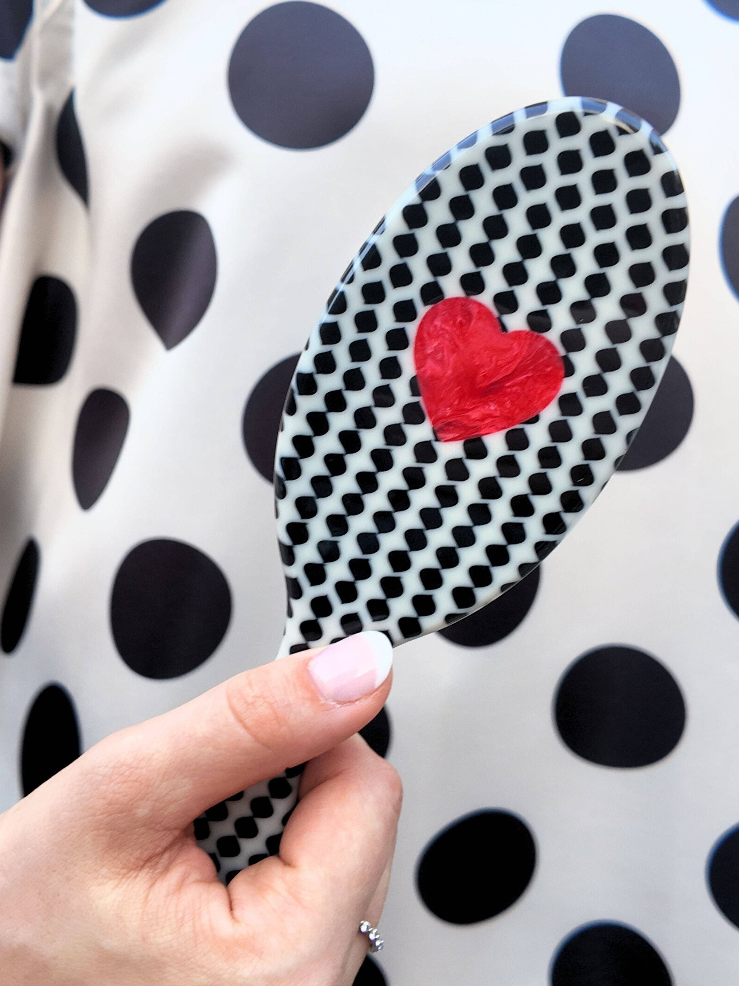 Hand-painted Polka Dot Heart Amazing Hair Day Brush | Eco-Friendly