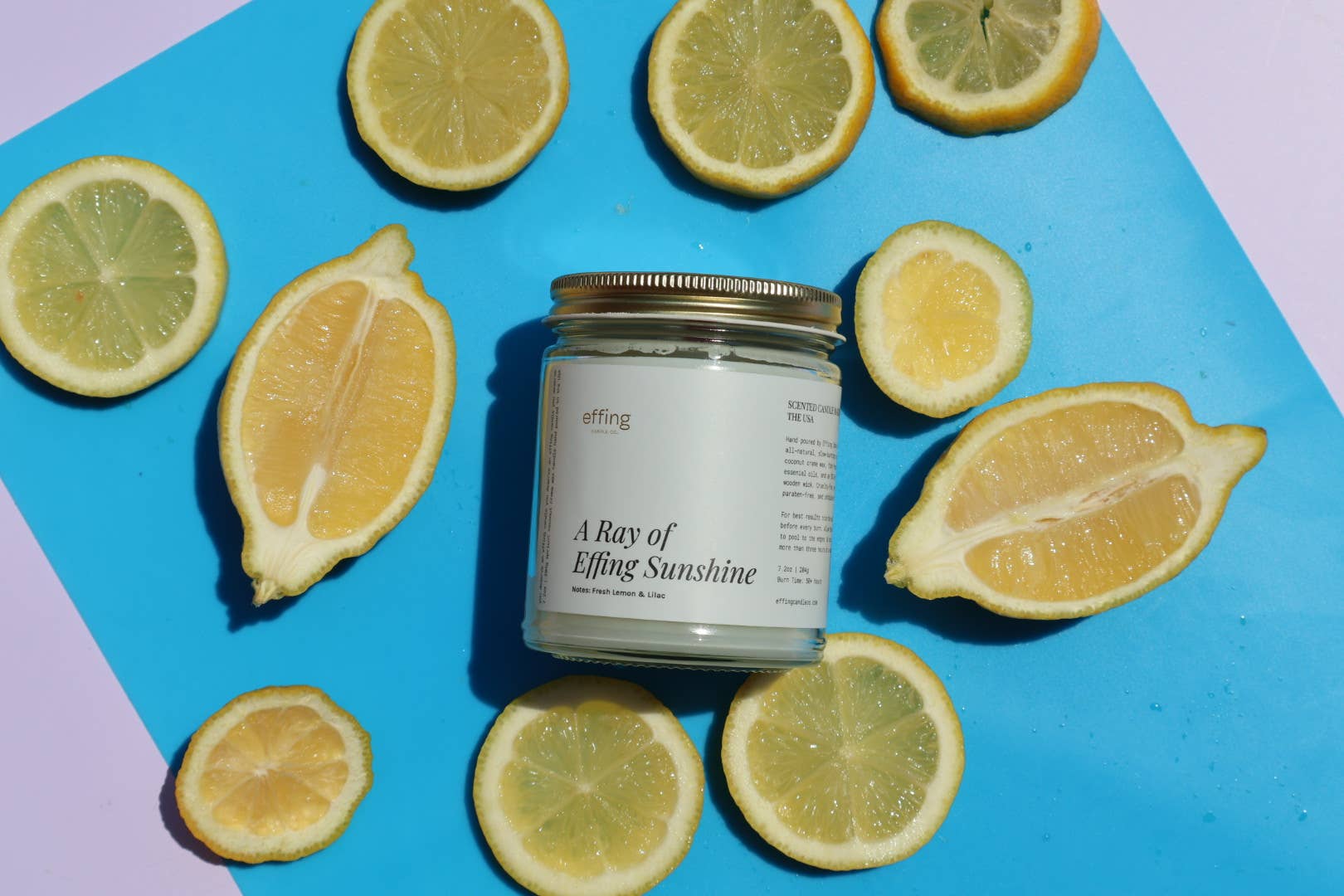 Fresh Lemon & Lilac Wooden Wick Candle | Non-Toxic