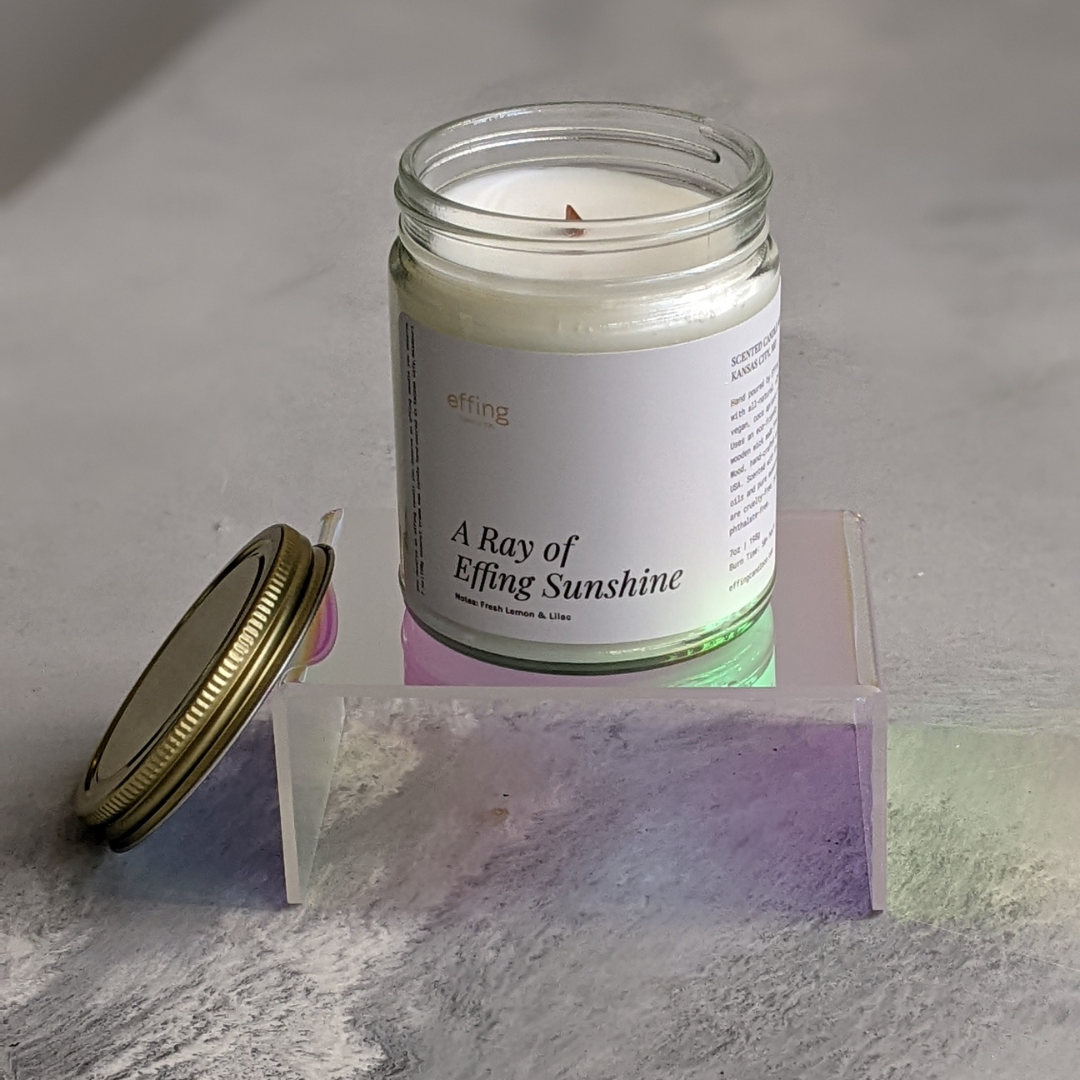 Fresh Lemon & Lilac Wooden Wick Candle | Non-Toxic