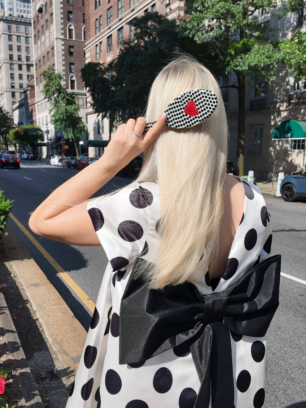 Hand-painted Polka Dot Heart Amazing Hair Day Brush | Eco-Friendly